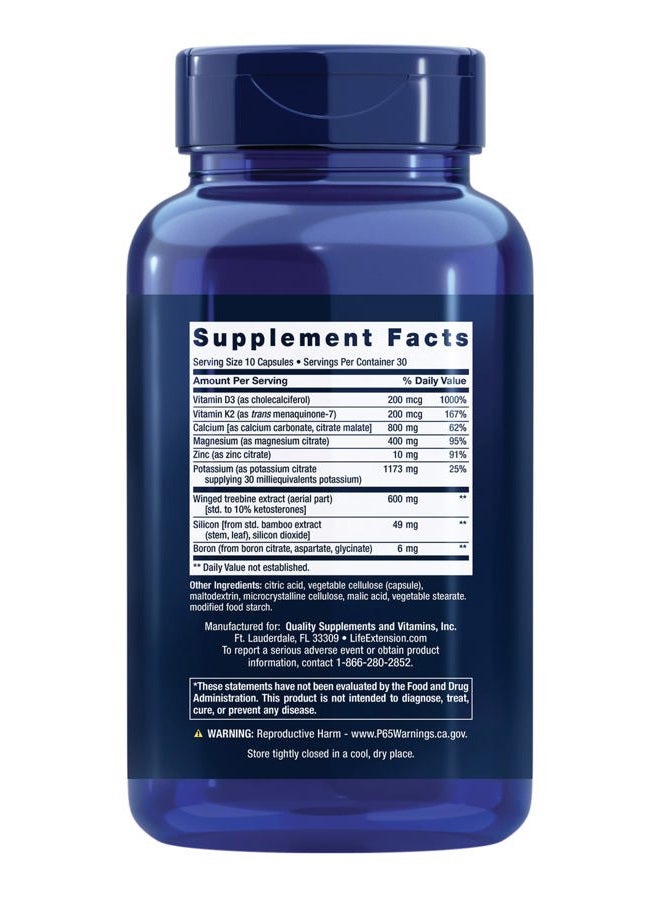 Life Extension Dr. Strum's Intensive Bone Formula, Cissus quadrangularis, Calcium, Vitamin D3, K2, Magnesium, zinc, Potassium, Boron, Bone Health Support Formula, Gluten Free, Non-GMO, 300 Capsules - Image 2