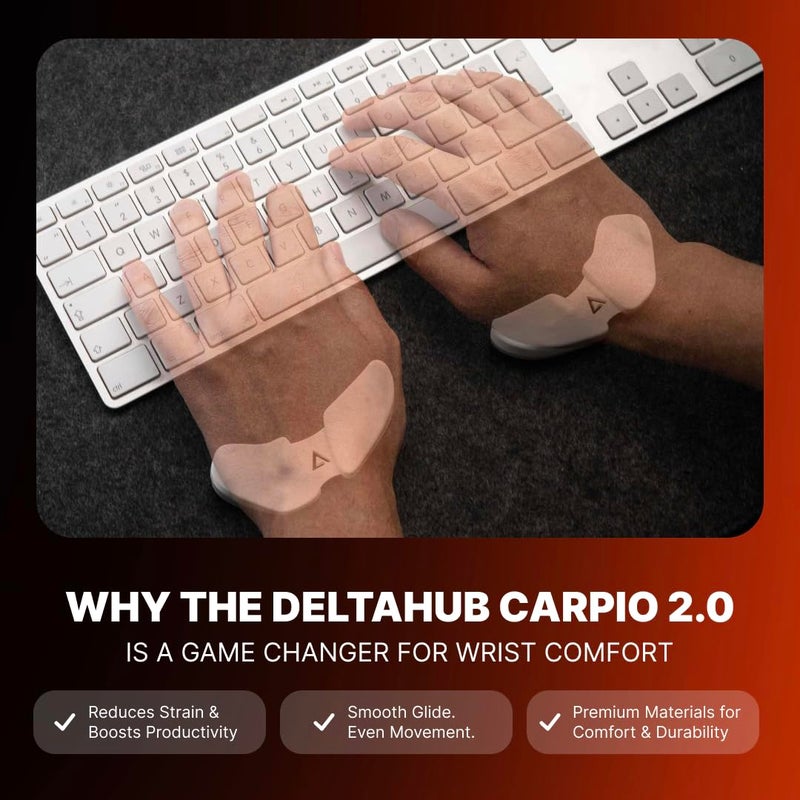 DELTAHUB Carpio 2.0 - Right-Handed Truly Ergonomic Wrist Rest for Mouse, Carpal Tunnel Support, Pain Relief, Anti-Fatigue, Easy Glide, Sleek, Office Computer, Laptop, Gaming - Small, Grey - Image 5