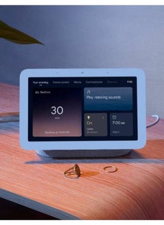 جوجل شاشة Nest Hub الذكية من الجيل الثاني، مساعد جوجل مدمج، شاشة تعمل باللمس WSVGA مقاس 7 بوصات، اتصال لاسلكي بشبكة Wi-Fi وBT، تحكم في أجهزة المنزل الذكية، مكبر صوت كامل النطاق مقاس 1.7 بوصة، أبيض  - Image 4
