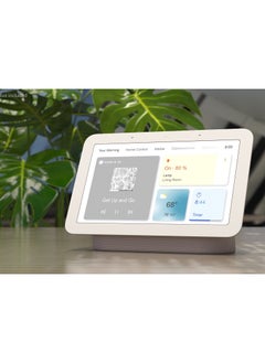 جوجل شاشة Nest Hub الذكية من الجيل الثاني، مساعد جوجل مدمج، شاشة تعمل باللمس WSVGA مقاس 7 بوصات، اتصال لاسلكي بشبكة Wi-Fi وBT، تحكم في أجهزة المنزل الذكية، مكبر صوت كامل النطاق مقاس 1.7 بوصة، أبيض  - Image 3