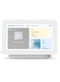 جوجل شاشة Nest Hub الذكية من الجيل الثاني، مساعد جوجل مدمج، شاشة تعمل باللمس WSVGA مقاس 7 بوصات، اتصال لاسلكي بشبكة Wi-Fi وBT، تحكم في أجهزة المنزل الذكية، مكبر صوت كامل النطاق مقاس 1.7 بوصة، أبيض  - Image 2