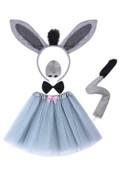 Excefore 5 Pack Kids Animal Costume Kit, Bow Tie Tail Tutu with Headband Tail Ears, Suitable for Girls Kids Dress Up Carnival Animals Cosplay Party  - Image 1