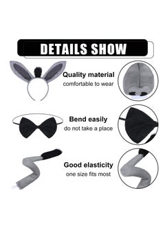 Excefore 5 Pack Kids Animal Costume Kit, Bow Tie Tail Tutu with Headband Tail Ears, Suitable for Girls Kids Dress Up Carnival Animals Cosplay Party  - Image 2