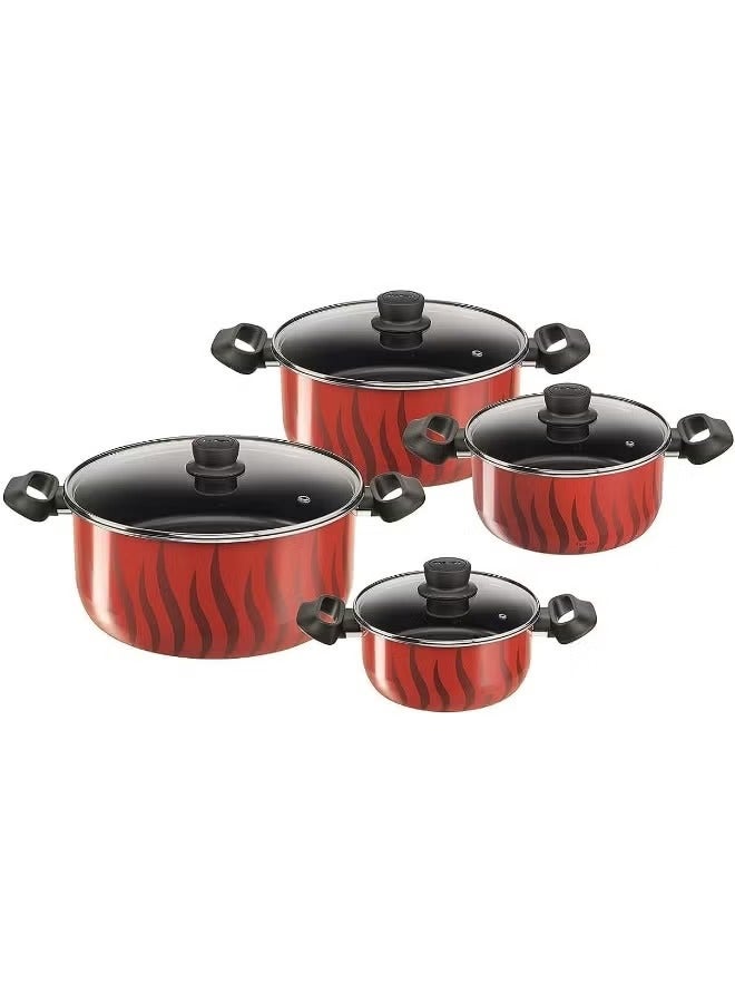Tempo Flame 8-piece cookware set, sizes 18/22/26/30  - Image 1