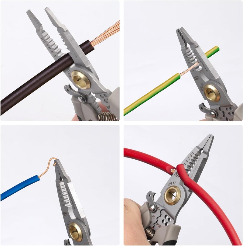 DHVYANT MART MultiPurpose Wire Stripper Pliers Wire Crimping Tool Electrician Cable Snips Used For Home DecorationConstruction WorkersMotor RepairWiring Problems Professional Tool Gift - Image 4