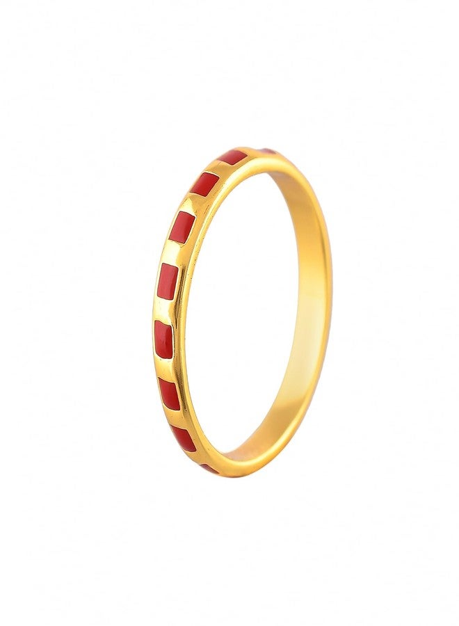 VOYLLA Valentine's Day Check Enamel Stackable Rings, Gift For Her, Valentines Gift For Her - Image 5