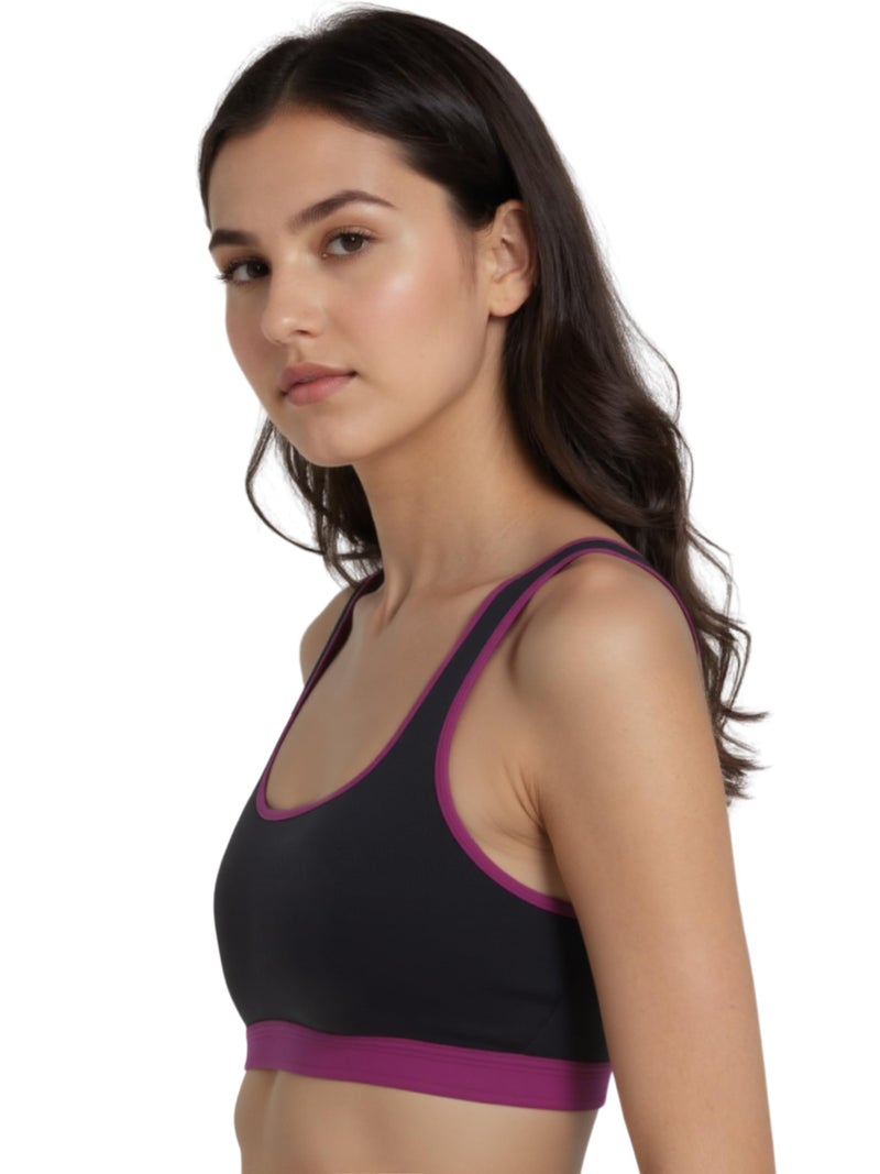 DChica Cotton Sports Bra for Girls, Non-Padded & Non-Wired Beginners Bras for Teenager Kids, Comfortable and Stylish Active Wear, Gym, Workout, Yoga, Training Slip-On Full Coverage Seamless Bra - Image 5