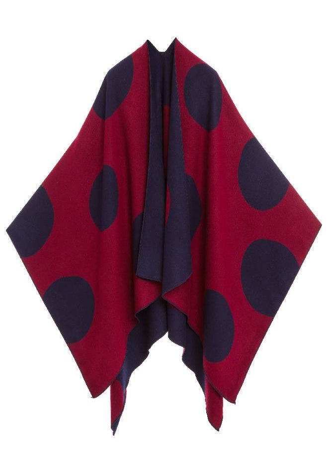 MELIFLUOS DESIGNED IN SPAIN Women's Shawl Wrap Poncho Ruana Cape Cardigan Sweater Open Front for Fall Winter (PC05-2) 