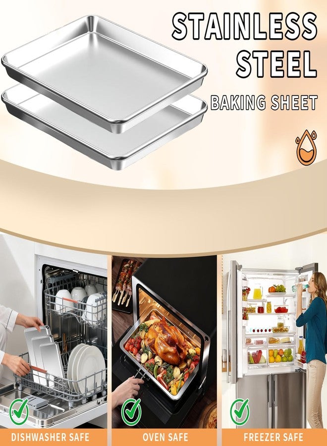 Fondpen Baking Sheet Set of 2, Stainless Steel Cookie Sheets Baking Sheet Pan, 16 x 12 Inch Thicker and Firmer Baking Pans Set, Non-stick, Non toxic & Heavy Duty & Easy Clean,Dishwasher Safe - Image 5
