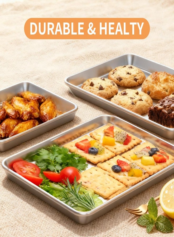 Fondpen Baking Sheet Set of 2, Stainless Steel Cookie Sheets Baking Sheet Pan, 16 x 12 Inch Thicker and Firmer Baking Pans Set, Non-stick, Non toxic & Heavy Duty & Easy Clean,Dishwasher Safe - Image 2
