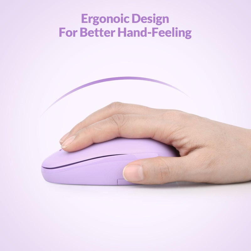Rii Wireless Mouse RM700 2.4G Silent Mouse with USB Nano Receiver for Laptop,PC,Mac,Chromebook,Windows (Purple) - Image 5