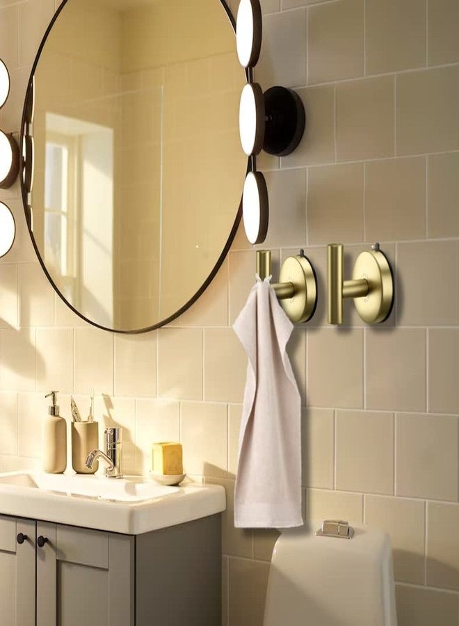 DGYB Large Cup Hooks for Bathrooms Set of 2 Gold Towel Hooks for Stainless Steel 15 Lb Removable Wall Hooks for Hanging Heavy Duty - Image 3