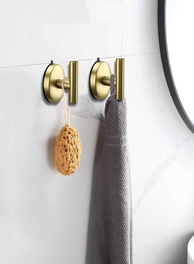 DGYB Large Cup Hooks for Bathrooms Set of 2 Gold Towel Hooks for Stainless Steel 15 Lb Removable Wall Hooks for Hanging Heavy Duty - Image 2
