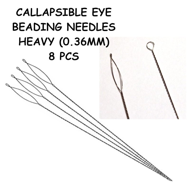Domick 8 Pcs Stainless Steel Collapsible Eye Beading Needles (0.36MM 8 PCS) - Image 2
