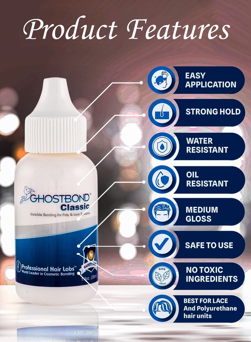 Estelle Ghost Bond Hair Replacement Adhesive Invisible Waterproof Glue for Poly and Lace Hairpieces Wigs Toupees Strong Hold Acrylic Formula Ideal for Oily Scalps High Temperatures Humidity Safe latex free - Image 2