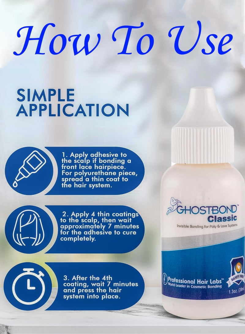 Estelle Ghost Bond Hair Replacement Adhesive Invisible Waterproof Glue for Poly and Lace Hairpieces Wigs Toupees Strong Hold Acrylic Formula Ideal for Oily Scalps High Temperatures Humidity Safe latex free - Image 3