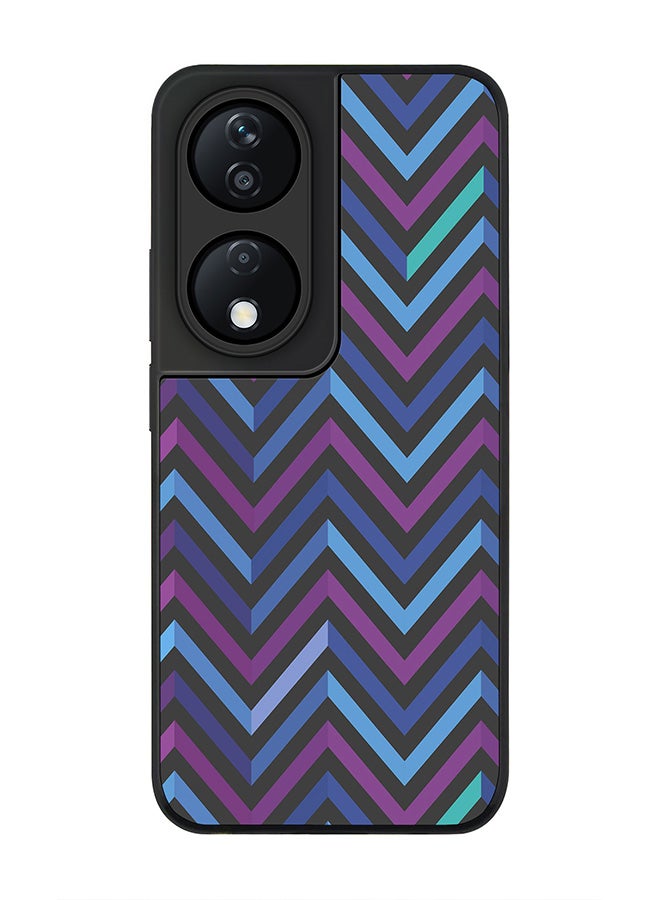 Stylizedd Rugged Black Edge Case for Honor X7b, Slim fit Soft Case Flexible Rubber Edges Anti Drop TPU Gel Thin Cover -  Deep Chevron - Image 1