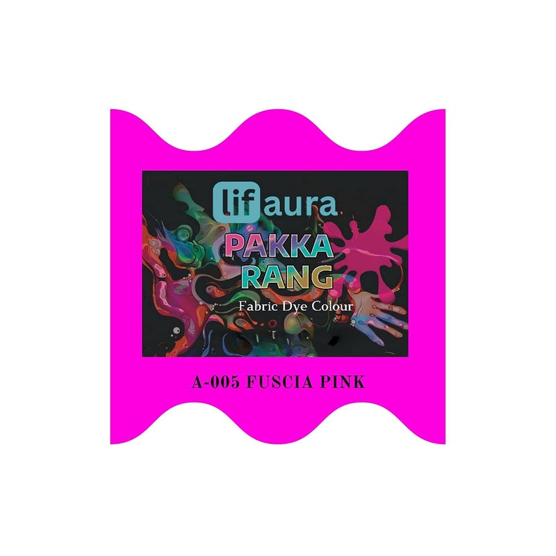 Prokart Lifaura Pakka Rang Fabric Dye Colour Natural dye for Fabric Pack of 5 Sachets ShadeA05 Fuscia Pink Same Color 5g Each 25g Pack Prokart Lifaura Pakka Rang - Image 1