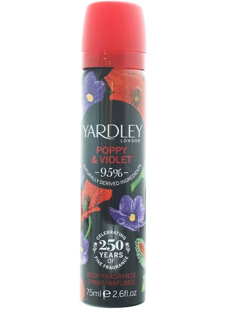 Yardley 75ML Spray Perfume Poppy & Violet