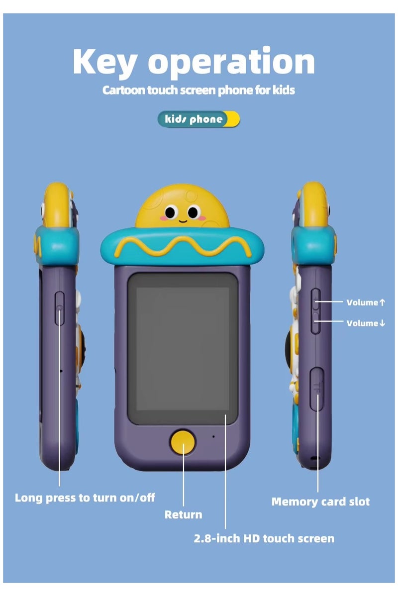 BlueFire Child Smartphone X19 – 2.8" Touch Screen Kids Phone with 48MP Camera, 1080P Video, Games, Music, Alarm, Early Education, Supports 32GB TF Card, 1000mAh Battery – Educational & Fun Toy Mobile for Children 3+ - Image 3