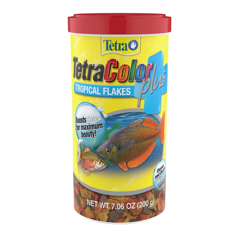 Tetra ColorPlus Fish Food Flakes, Tropical Flakes With Natural Color Enhancers, 7.06 Ounce - Image 1