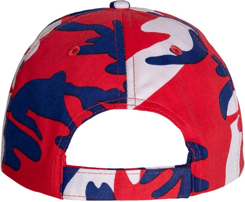 Rothco 18736 Color Camo Supreme Low Profile Cap Color  RedWhiteBlue Camo - Image 1