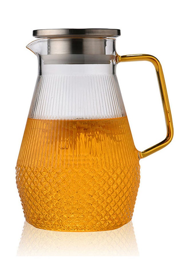Loquat Dotted Stripe Designed Glass Pitcher Clear - Image 2