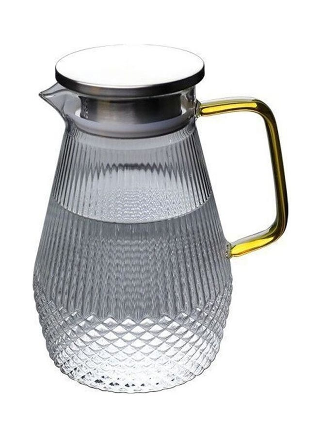 Loquat Dotted Stripe Designed Glass Pitcher Clear - Image 1