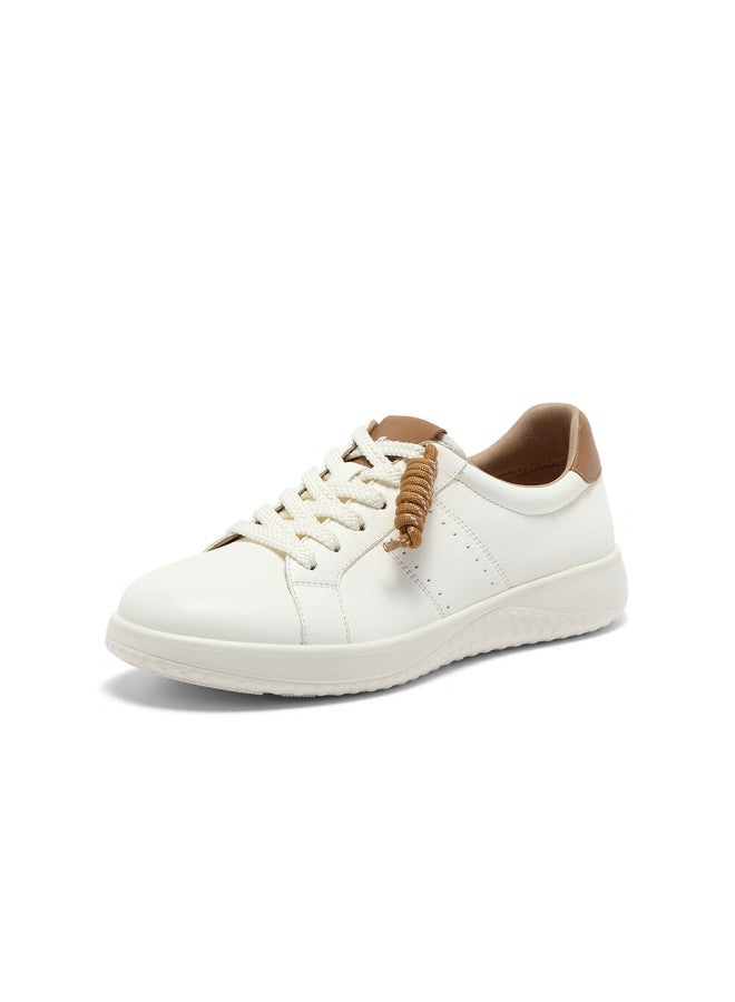 Bata Bata Women's White Sneakers Spring Autumn Breathable Sports Casual Shoes Wrvm2cm5 Beige Brown Size 34 - Image 1