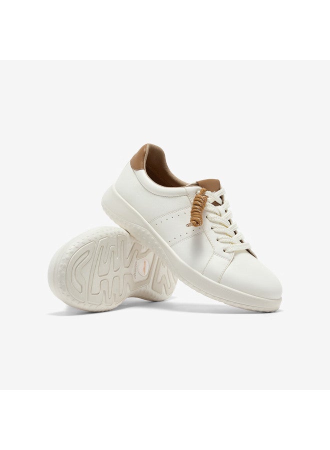 Bata Bata Women's White Sneakers Spring Autumn Breathable Sports Casual Shoes Wrvm2cm5 Beige Brown Size 34 - Image 3