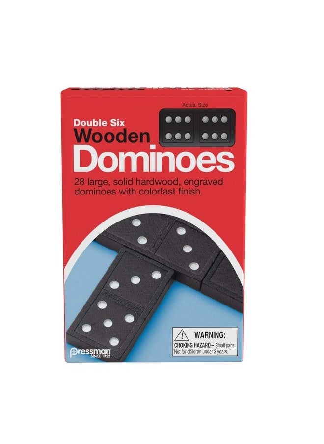 Pressman Toy Double Six Wooden Dominoes, 28 Pieces Wooden Dominoes Six  - Image 4