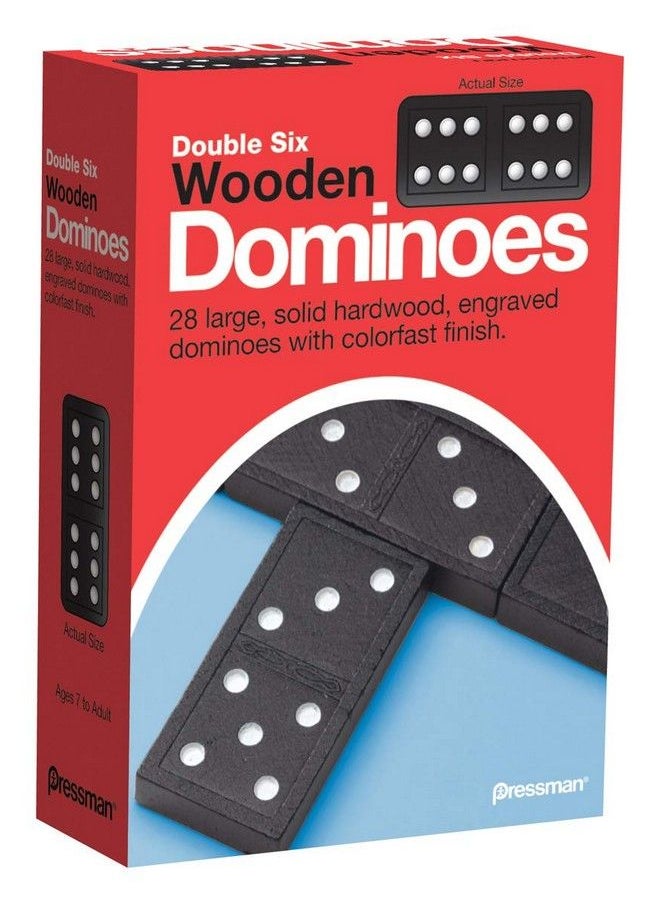 Pressman Toy Double Six Wooden Dominoes, 28 Pieces Wooden Dominoes Six  - Image 2