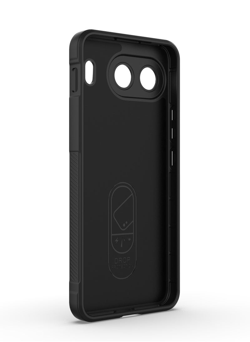 Case Cover For OnePlus Nord 4 5G , Heavy Duty 3D Striped Pattern Sensory Soft Silicone Full Portection Shockproof Phone Case For OnePlus Nord 4 5G Black