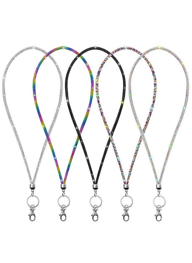 Soleebee Rhinestone Office Lanyard, 31.5'' Bling Neck Lanyard with Metal Clasp & Keyring, Crystal Lanyard for Women, ID Card, Keys Strap （5 Pack） - Image 1