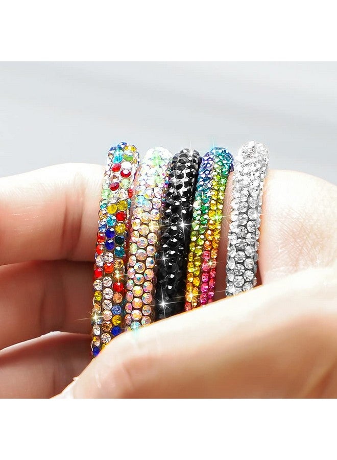 Soleebee Rhinestone Office Lanyard, 31.5'' Bling Neck Lanyard with Metal Clasp & Keyring, Crystal Lanyard for Women, ID Card, Keys Strap （5 Pack） - Image 3