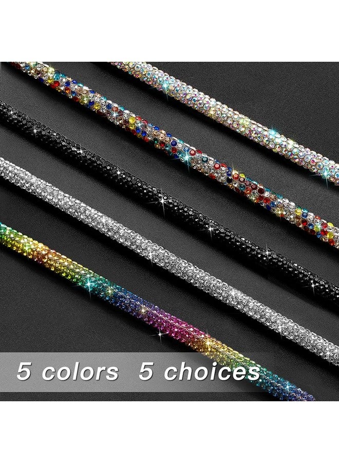 Soleebee Rhinestone Office Lanyard, 31.5'' Bling Neck Lanyard with Metal Clasp & Keyring, Crystal Lanyard for Women, ID Card, Keys Strap （5 Pack） - Image 2