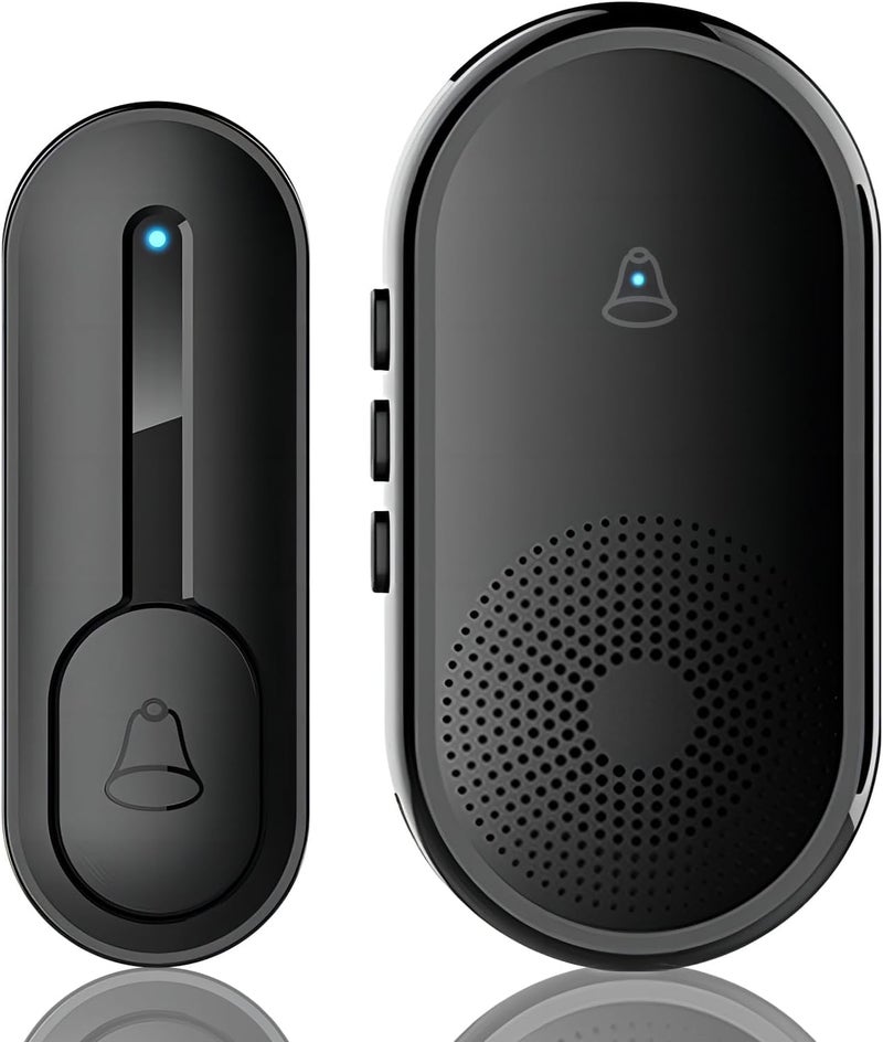 lokza Wireless Door Bell for Home Long Range, Waterproof Calling Bell Cordless Door Bell up to 1000ft Range with 55 Chimes, LED Light, 5-Level Volume (1 Receivers 1 Button) - Image 1