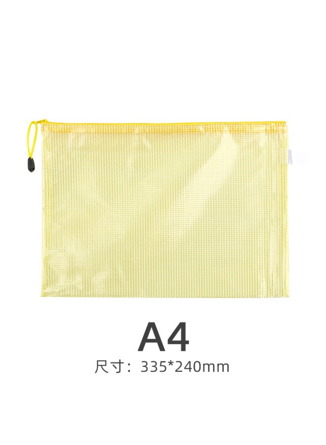 HELPS Transparent Document Bag A4 Office Supplies Grid Zipper Bag Student Stationery Pvc Waterproof Portable Information Bag - Image 1