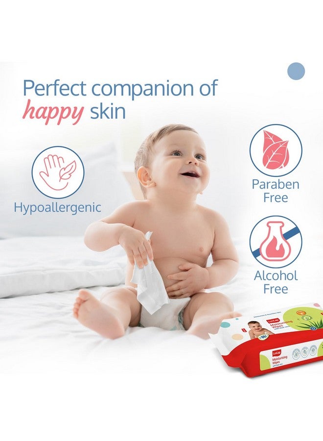 Luvlap مناديل مبللة مرطبة بدون غطاء لبشرة الأطفال، غنية بالألوة فيرا، فيتامين E ومستخلص البابونج، متوازنة الحموضة، آمنة جلدياً، خالية من البارابين والكبريتات، 72 منديل، عبوة من 6 - Image 4