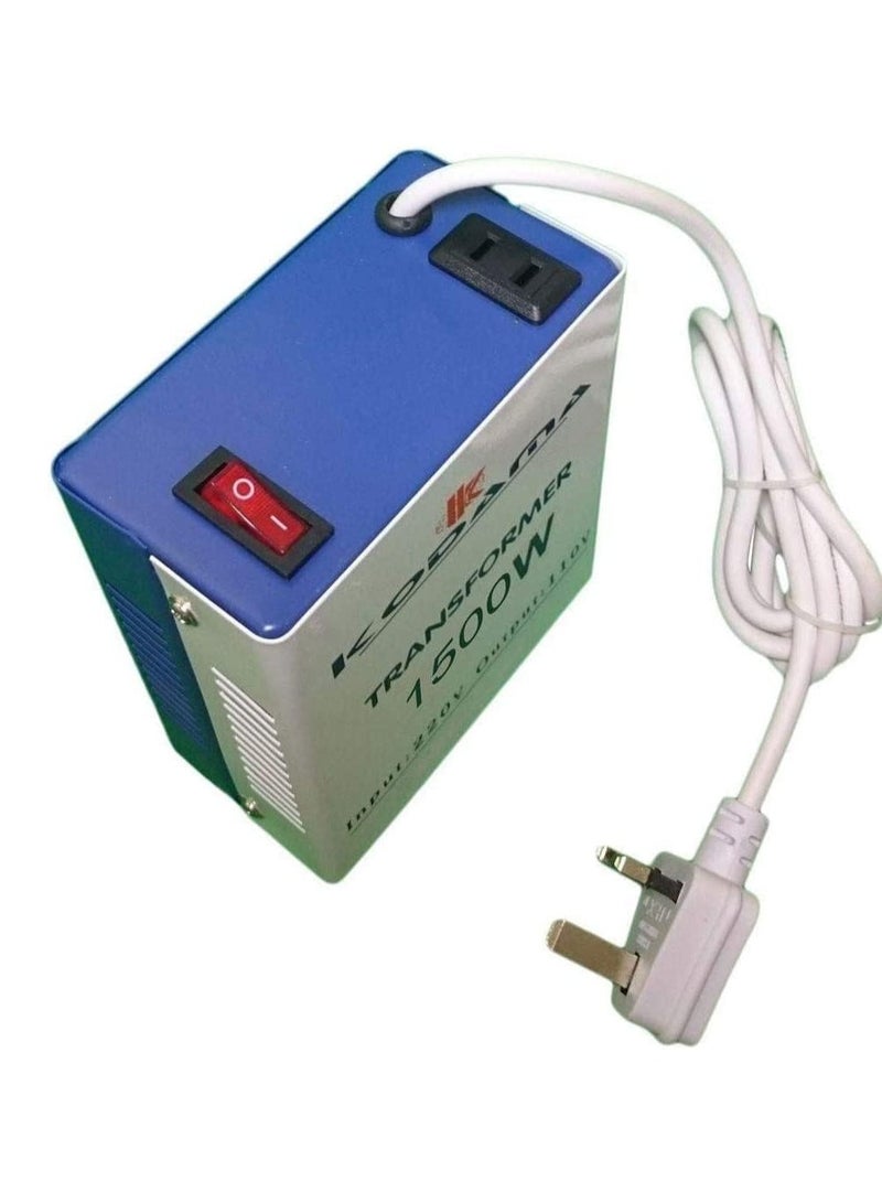 KODAMA Transformer 1500 Watt Universal 3 Pin UK Power Cord with Safety Fuse Included Plug Transformer 220V To 110V Step Down Power Converter Voltage Output Voltage is 110V Multi Color - Image 1