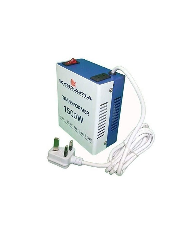 KODAMA Transformer 1500 Watt Universal 3 Pin UK Power Cord with Safety Fuse Included Plug Transformer 220V To 110V Step Down Power Converter Voltage Output Voltage is 110V Multi Color - Image 4