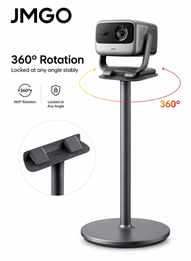 JMGO Projector Floor Stand, Adjustable, For N1 PRO, 360 Degree Rotation, Cable Management, Aluminum Alloy, Silver - Image 4