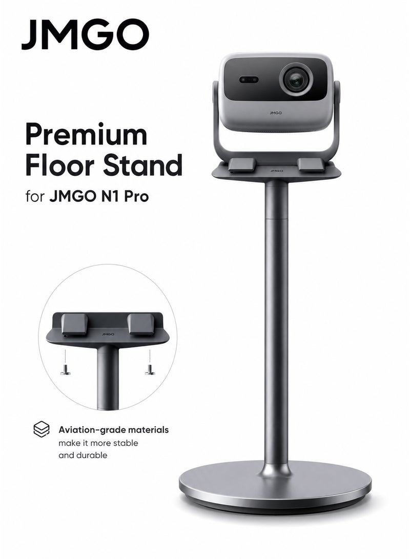 JMGO Projector Floor Stand, Adjustable, For N1 PRO, 360 Degree Rotation, Cable Management, Aluminum Alloy, Silver - Image 3