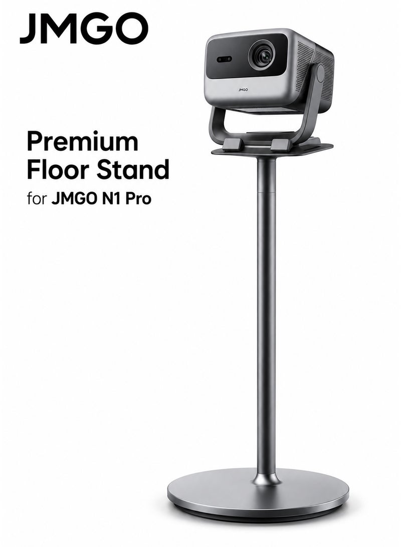 JMGO Projector Floor Stand, Adjustable, For N1 PRO, 360 Degree Rotation, Cable Management, Aluminum Alloy, Silver - Image 1