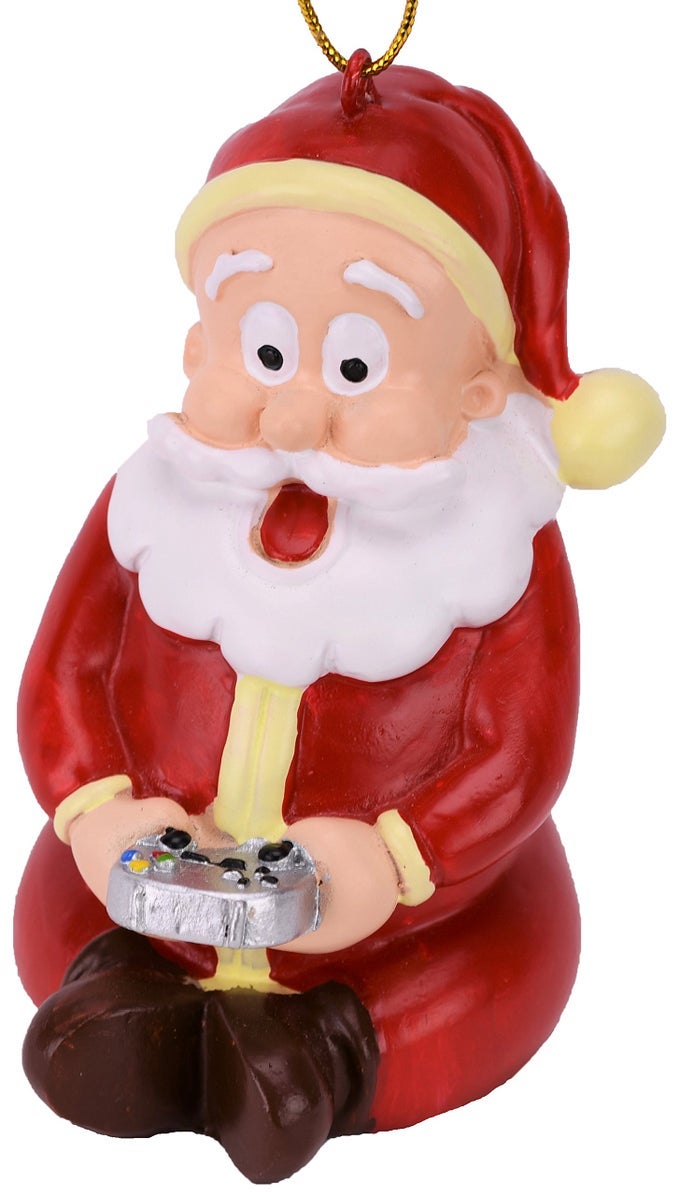 GAMER SANTA CLAUS VIDEO GAMING CHRISTMAS ORNAMENT