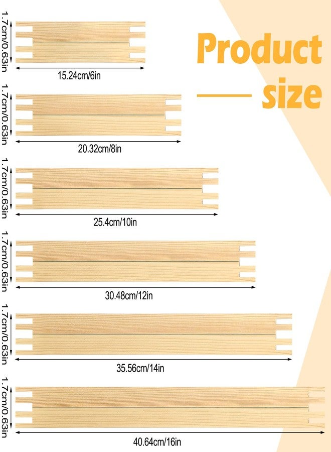 Hotop 12 Set Stretcher Bars for Needlework 6 Size Wooden Canvas Stretcher Bars for Needlepoint Embroidery Stitch Frame Set Bundle with Crafts - Image 4
