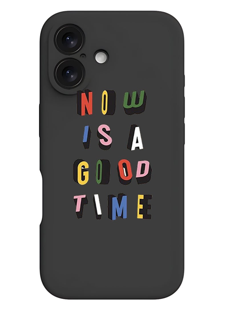 Theodor - Protective Slim Fit Case Liquid Silicone Cover with Full Body Protection Anti-Scratch Shockproof Case For iPhone 16 Plus Black - Good time - Image 1