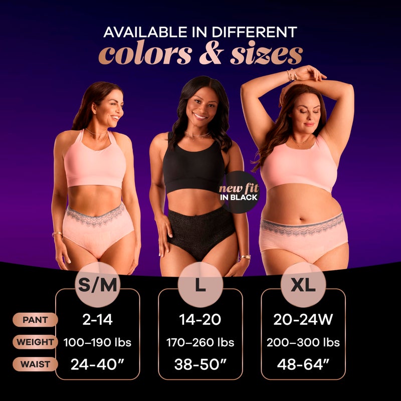 Always Discreet Boutique Incontinence and Postpartum Underwear for Women, Maximum Protection, Small/Medium, Rosy, 20 Count - Image 5