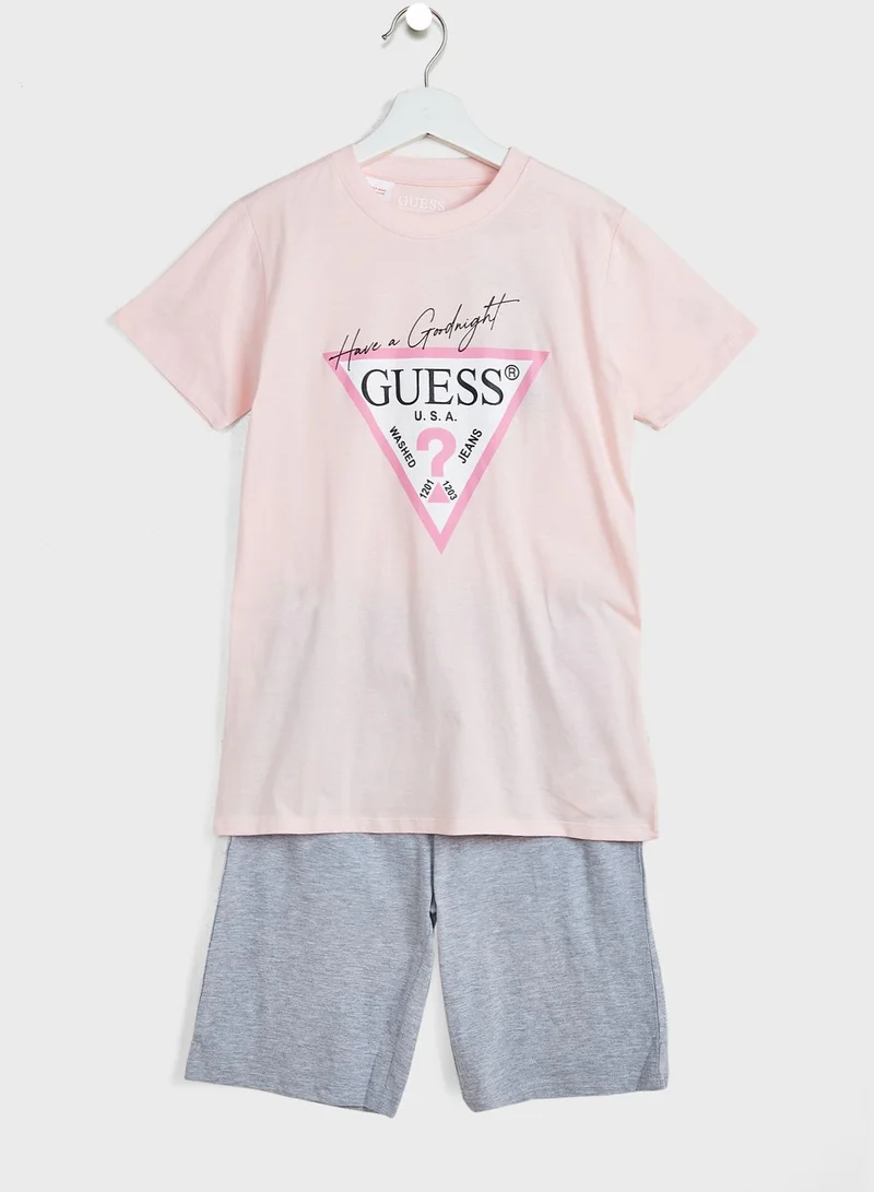 GUESS Kids Logo T-Shirt & Shorts Set