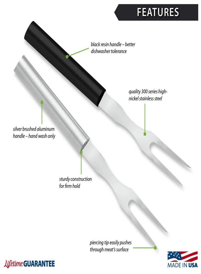 Rada Cutlery Carving Fork - Stainless Steel Tine and Aluminum Handle Made in USA, 9-1/2 Inches - Image 2